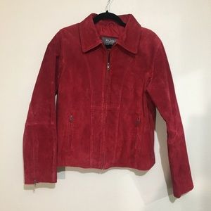 Wilson's Leather Red Leather Suede Jacket Large